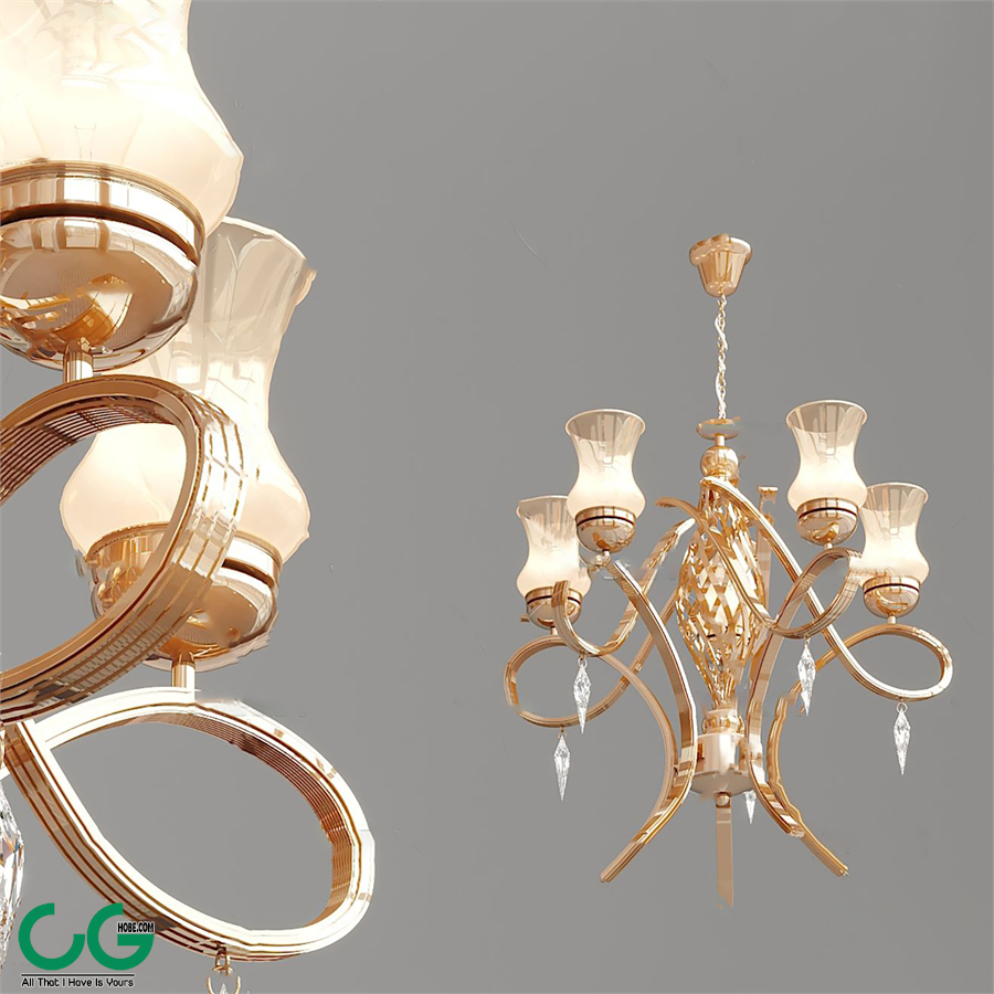 Drop Chandelier 3D Model classic